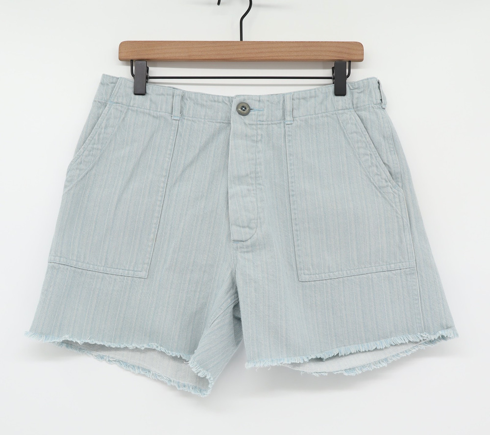The Great Shorts Light Blue Utility Soft Denim High Waisted Summer Raw Hem Sz 29